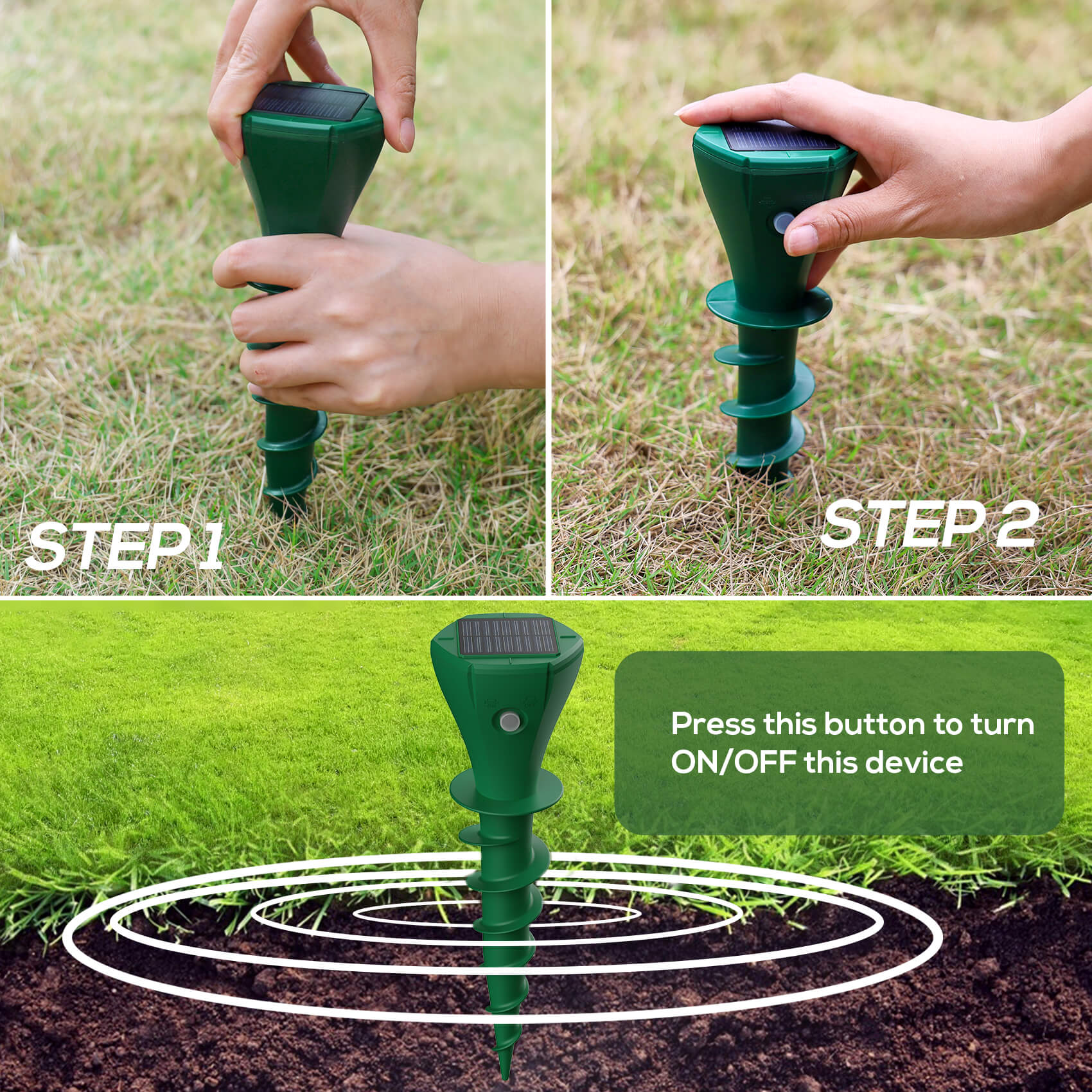 Sonic Mole Repeller Screw Design (AR08M) - x-pest